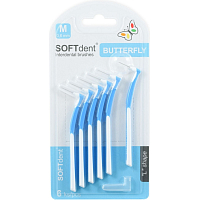 SOFTdent gebogene Interdentalbürsten M 0,6 mm, 6 Stk.