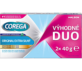 Corega Original Fixiercreme für künstliche Zähne extra stark 2 x 40 g