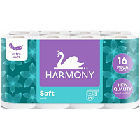 Harmony Soft 3-lagiges Toilettenpapier, Rolle 17,5 m, 16 Rollen