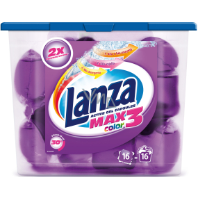 Lanza Max3 Color Gelkapseln zum Waschen farbiger Wäsche 16 Stück x 30 ml (506 g)