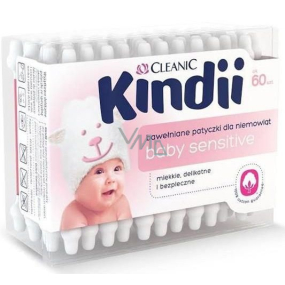 Cleanic Kindii Baby Sensitive Baumwollstäbchen für Kinder 60 Stück