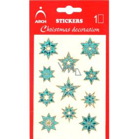 Arch Holographic Christmas dekorative Aufkleber mit Glitzer 702-SG Blaugold 8,5 x 12,5 cm