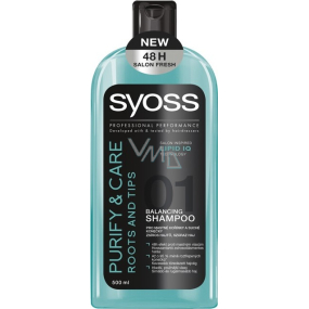 Syoss Purify & Care Roots and Tips Shampoo für fettige Wurzeln und trockene Spitzen 500 ml