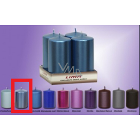 Lima Kerze glattes Metall blauen Zylinder 50 x 100 mm 4 Stück