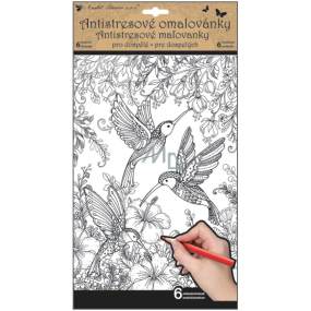 Kreative Malbuch Schmetterlinge und Vögel 6 Motive, 6 Blätter 36,5 x 21,5 cm