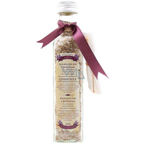 Böhmen Geschenke Lavendel mit Kräuterextrakt beruhigendes Badesalz mit Filterbeutel 260 g Glasabdeckung
