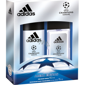 Adidas UEFA Champions League Arena Edition parfümiertes Deodorantglas für Männer 75 ml + Deodorantspray für Männer 150 ml, Kosmetikset