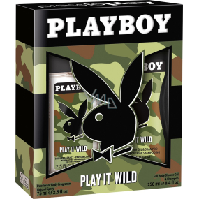 Playboy Play It Wild für Ihn parfümiertes Deo-Glas 75 ml + 250 ml Duschgel, Kosmetikset