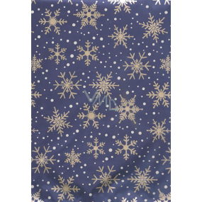 Nekupto Cellophan Tasche 20 x 35 cm Weihnachtsblau, Schneeflocken