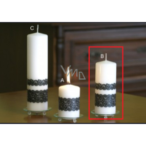 Lima Lace Kerze weißer Zylinder 60 x 150 mm 1 Stück