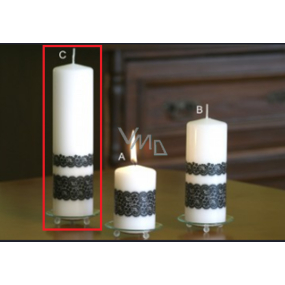 Lima Lace Kerze weißer Zylinder 60 x 220 mm 1 Stück