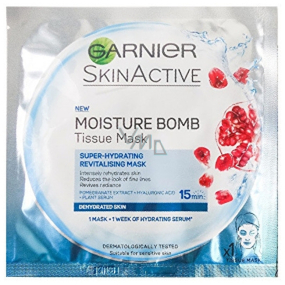 Garnier Moisture + Aqua Bomb superhydratisierende Füllung Textil Gesichtsmaske 15 Minuten 32 g