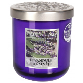 Heart & Home Lavendel und Salbei Soja Duftkerzenmedium brennt bis zu 30 Stunden 115 g