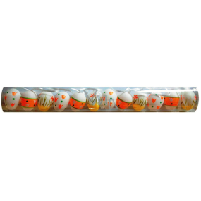 Orangengrüne Eier aus Kunststoff zum Aufhängen von 4 cm 12 Stück in einer Tube