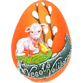 Lamm Osterkerze Metallmatte orange Ei 60 mm