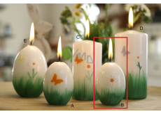 Lima Frühlingsrelief Blumenkerze weißes Ei 40 x 60 mm 1 Stück