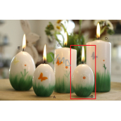 Lima Frühlingsrelief Blumenkerze weißes Ei 40 x 60 mm 1 Stück