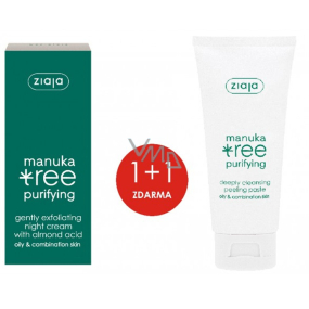 Ziaja Manuka Tree Purifying sanft peeling Nachtcreme 50 ml + Tiefenreinigungs-Peeling-Maske 75 ml, Duopack