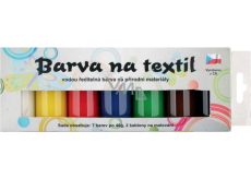 Kreativ Color Colors für Textilien - leichtes Material, klassisches Set mit 7 Farben 20 g + 2 Schablonen 6,5 x 2 cm