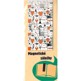 Albi Magnetisches Lesezeichen für das Buch Cartoon Cats with Hearts 9 x 4,5 cm