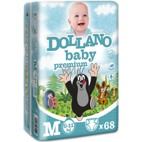 Dollano Baby Mole Windeln Premium M 6-11 kg Windelhöschen 68 Stück