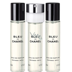 Chanel Bleu de Chanel parfümiertes Wasser für Männer 3 x 20 ml Nachfüllung