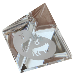 Glaspyramide klar, Tierkreiszeichen Taurus