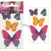 Tattoo Aufkleber mit Glitzer Schmetterlinge 10,5 x 6 cm
