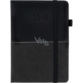 Albi Diary 2018 mit Radiergummi Schwarz halbiert 10,3 cm × 14,5 cm × 1,4 cm