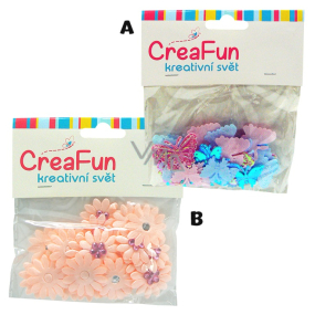 CreaFun Textildekoration Blume / Schmetterling 24 mm 30 Stück