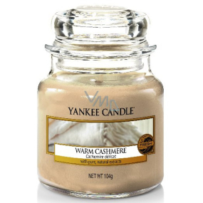 Yankee Candle Warm Cashmere - Warme Duftkerze aus Kaschmir Klassisches kleines Glas 104 g