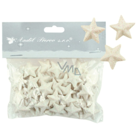 Sterne mit Glitzer 50 Stück weiß, 2 cm