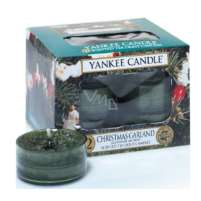 Yankee Candle Weihnachtsgirlande - Weihnachtskranz duftend Teelicht 12 x 9,8 g