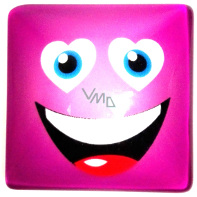 Nekupto Magnet Emoji Smiley Viereck lila 4 x 4 cm