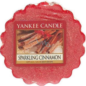 Yankee Candle Sparkling Cinnamon - Glitzerndes Zimt-Duftwachs für Aromalampe 22 g
