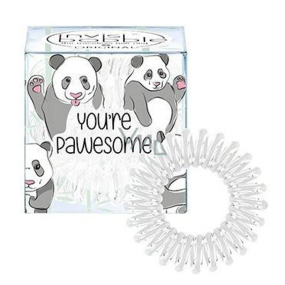 Invisibobble Original Circus Collection Pawesome Original Haarband klar mit weißen Streifen Panda 3 Stück