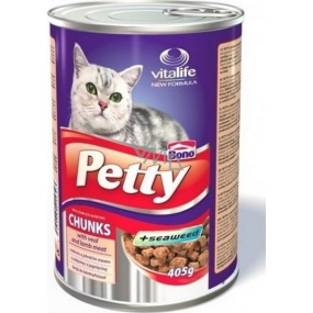 Petty Chunks Kalbfleisch und Lammfleisch komplett Katzenfutter 405 g