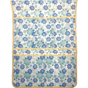Taschentuch zum Aufhängen von Stoffblau und Türkisblumen 43 x 31 cm 5 Taschen 668