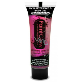 Diva & Nice Chunky Sparkle & Glow UV Glitter Dekorgel für Körper und Gesicht Candy Pink - Pink Purple 10 ml