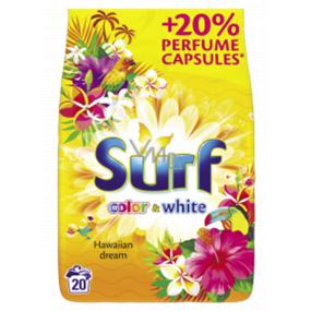 Surf Color & White Hawaiian Dream Waschpulver für farbige und weiße Wäsche 20 Dosen 1,4 kg