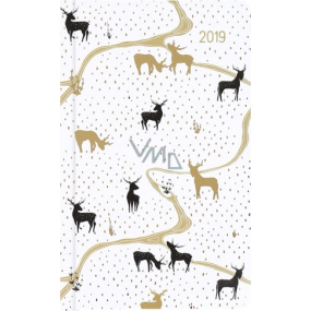 Albi Diary 2019 Tasche wöchentlich Golden Deer 15,5 x 9,5 x 1,2 cm