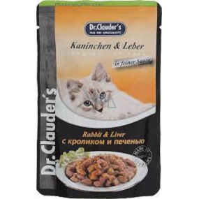 Dr. Clauders Hasenfleisch und Leber in Sauce Komplettfutter mit Fleischstücken für Katzen Tasche 100 g