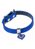 Tatrapet Lurex blauer Kragen verziert mit Herz 1,5 x 37 cm