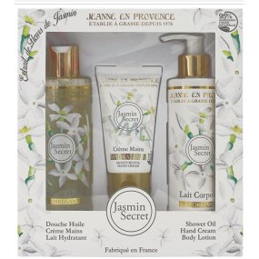 Jeanne en Provence Jasmine Secret - Geheime Jasmin-Handcreme 75 ml + Körperlotion 250 ml + Duschöl 250 ml, Kosmetikset