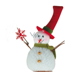Schneemann mit einer Schneeflocke stehend 15 cm