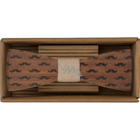 Böhmen Geschenke Holzfliege Schnurrbart 12,5 cm
