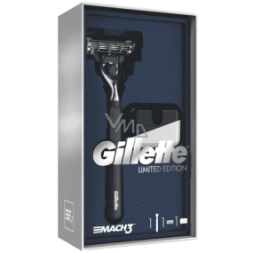 Gillette Mach3 Rasierer mit schwarzem Griff + Rasierständer, Kosmetikset, für Herren