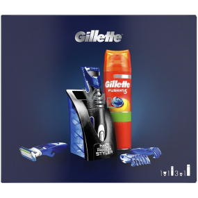 Gillette Styler Mehrzweckrasierer + 3-teiliger Adapter + Fusion5 Ultra Sensitive Rasiergel 200ml + Ständer, Kosmetikset für Männer