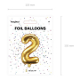 Folienballon Nummer 2, 35 cm