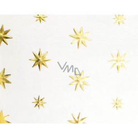 Zöwie Geschenkpapier 70 x 150 cm Weihnachten Luxus Weißweihnachten Naturgold Sterne